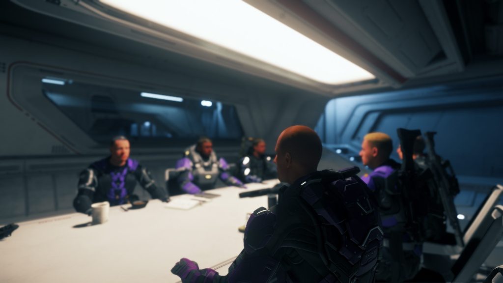 Réunion de l'équipage Disorder en armure de combat — Organisation pirate Star Citizen